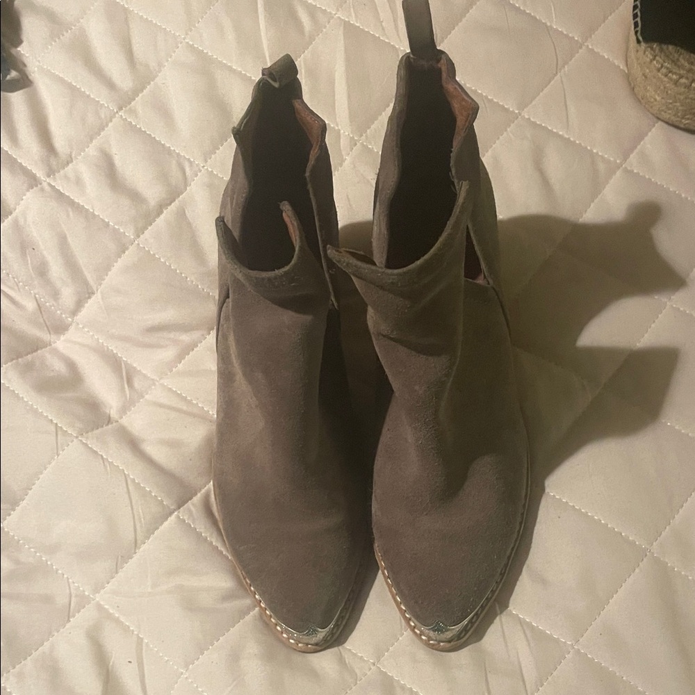 Jeffrey Campbell Gray Suede Ankle Booties